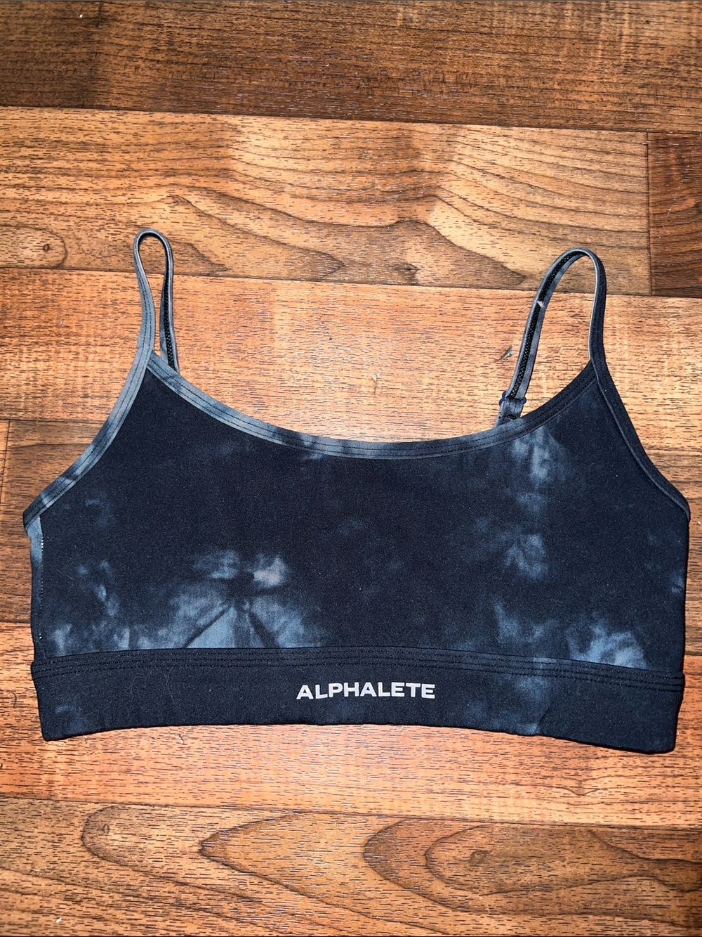 Alphalete Black & Gray Tie-Dye Seamless Bralette Small